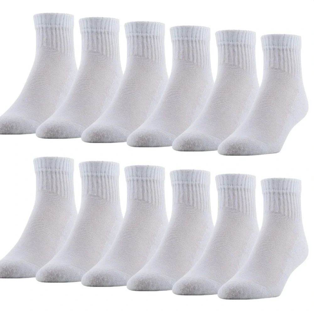PowerSox Men's Cushion Quarter Socks, 12-Pack x2